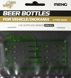 1/35 Beer Bottles (16) Translucent Green Plastic