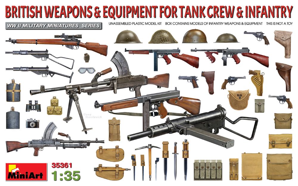 1/35 WWII British Tank Crew & Infantry Weapons & Equipment