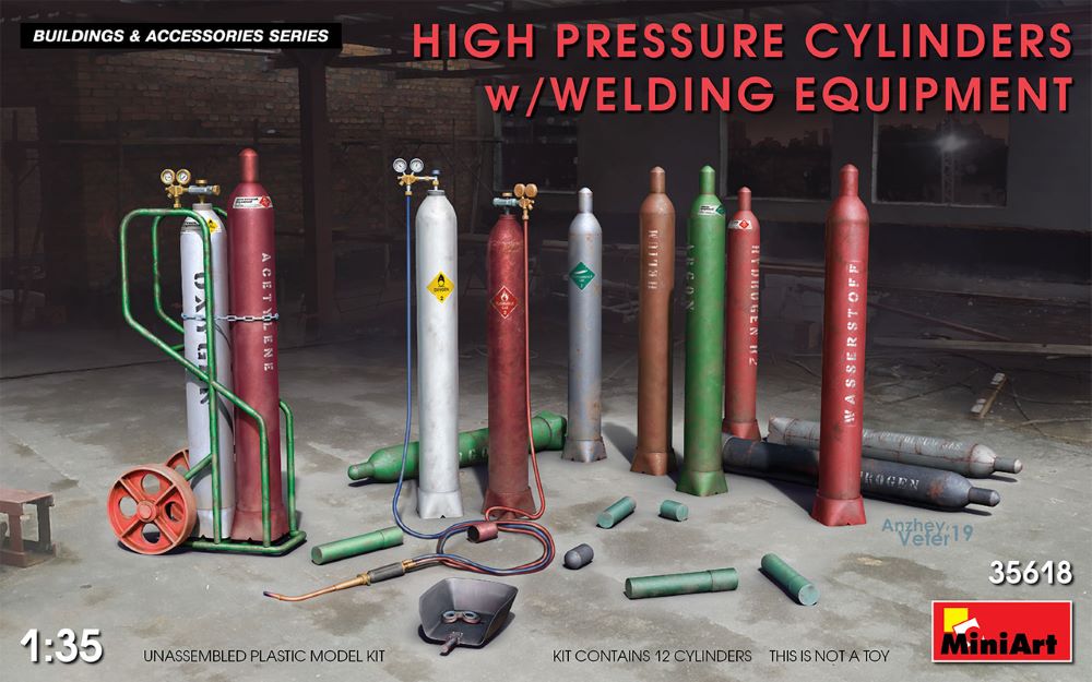 1/35 High Pressure Cylinders (12) w/Welding Equipment