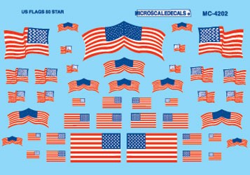 HO American 50-Star Flags Decals