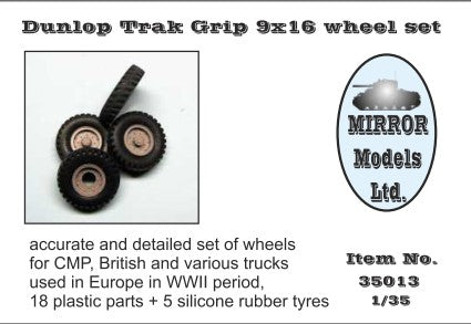 1/35 Dunlop Trak Grip 9x16 Wheel/Tire Set for WWII CMP/British Trucks (5) (D)