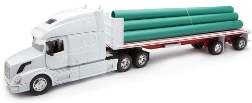 1/32 Volvo VN780 w/Flatbed Trailer & Pipe Load (Die Cast)