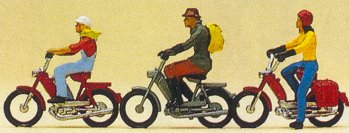 HO Riders on Mopeds (3)