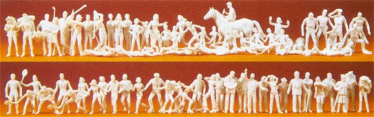 HO Unpainted Sport/Leisure People (80) (Kit)