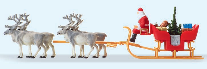 HO Santa on Sleigh w/Gifts & 4 Reindeer