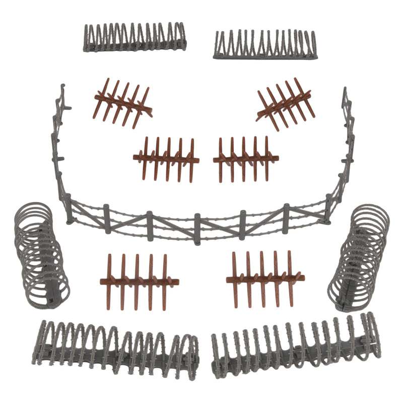 54mm Barbed Wire Fences Set (18pcs) (Bagged) (BMC Toys)