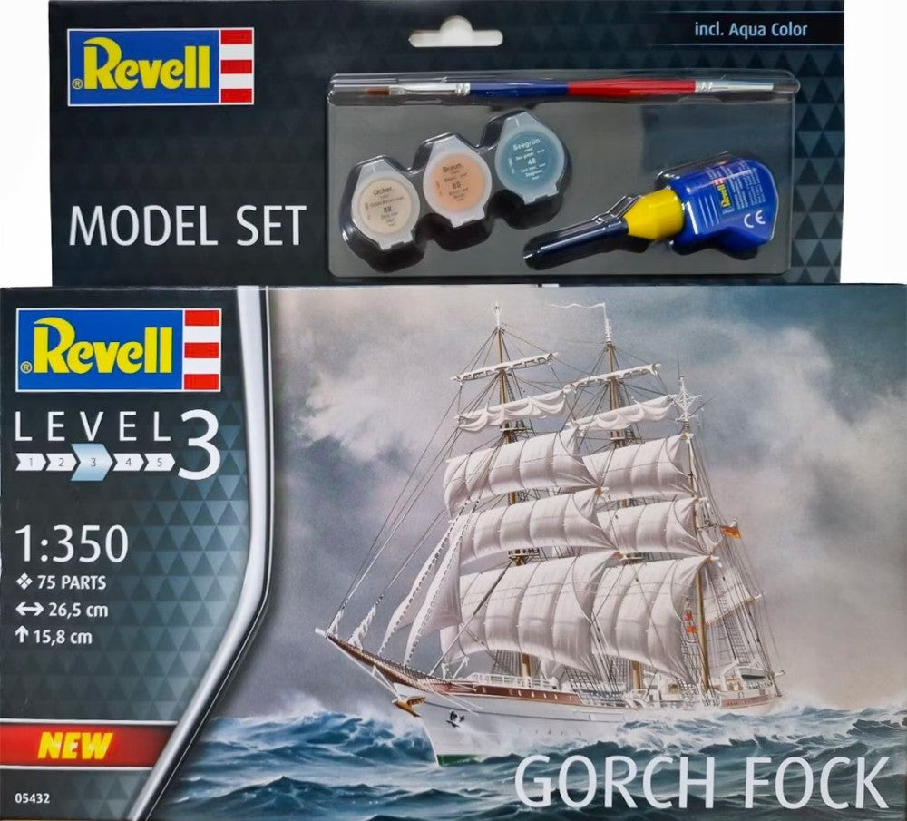 1/350 Gorch Fock Sailing Ship w/paint & glue