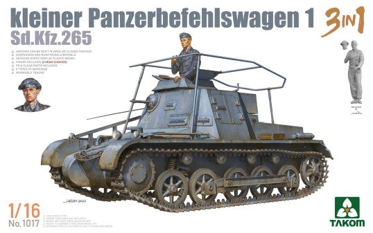 1/16 Kleiner Panzerbefehlswagen 1 SdKfz 265 Tank w/Figure (3 in 1)