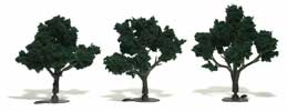 Ready Made Realistic Trees- 3" - 4" Dk Green (3)