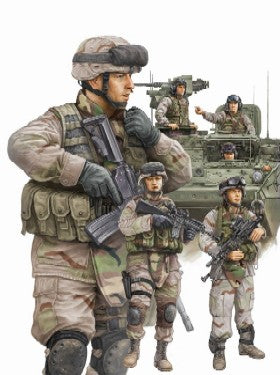 1/35 Modern US Army Crewmen & Infantry Figure Set (6)