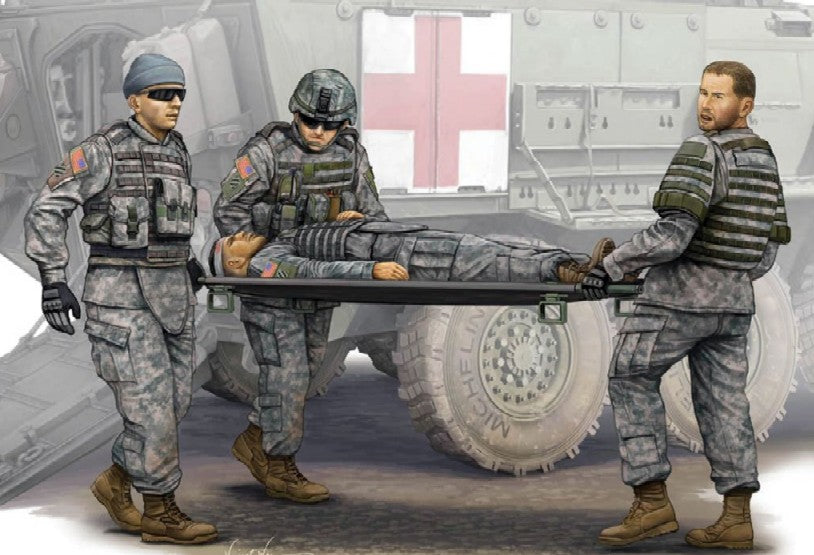 1/35 Modern US Army Ambulance Team Figure Set (4) w/Stretcher