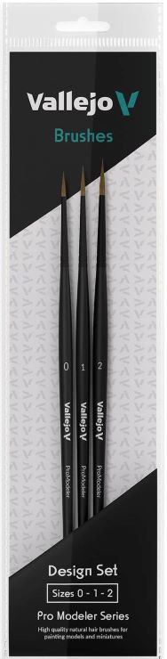 Pro Modeler Design Round Natural Hair Brush Set: 0, 1, 2