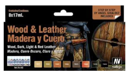 17ml Bottle Wood & Leather Model Color Paint Set (8 Colors)