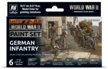 17ml Bottle WWII Wargames German Infantry Model Color Paint Set (6 Colors)
