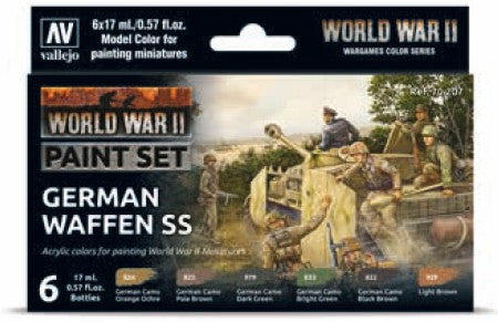 17ml Bottle WWII Wargames German Waffen SS Model Color Paint Set (6 Colors)