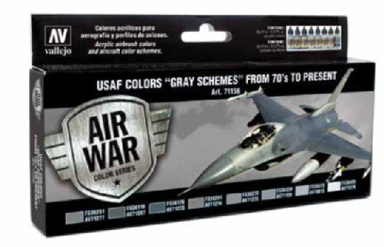 17ml Bottle USAF Grey Schemes 70's to Present Model Air War Paint Set (8 Colors)