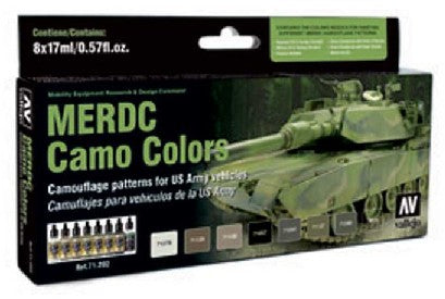 17ml Bottle US Army MERDC Camo Vehicles Model Air Paint Set (8 Colors)