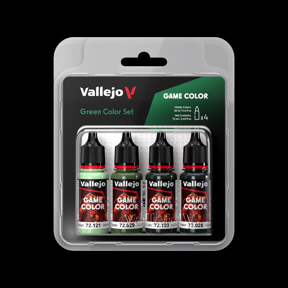 18ml Bottle Green (Base, Shadow, Light) Game Color Paint Set (4 Colors)