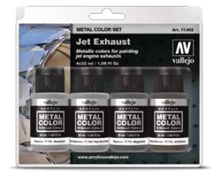 32ml Bottle Jet Engine Exhaust Metal Color Paint Set (4 Colors)