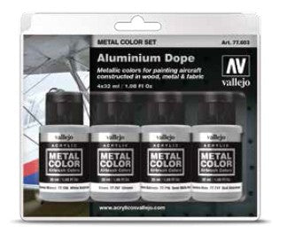 32ml Bottle Aluminum Dope Aircraft Metal Color Paint Set (4 Colors)