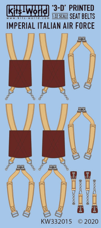 1/32 3D Color Seatbelts WWII Italian Fighters Fiat, Macchi & Reggiane Aircraft