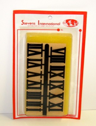 1" Black Roman Numerals Set of 12 (D)