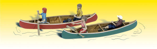 O Scenic Accents Canoers (4 w/2 Canoes)