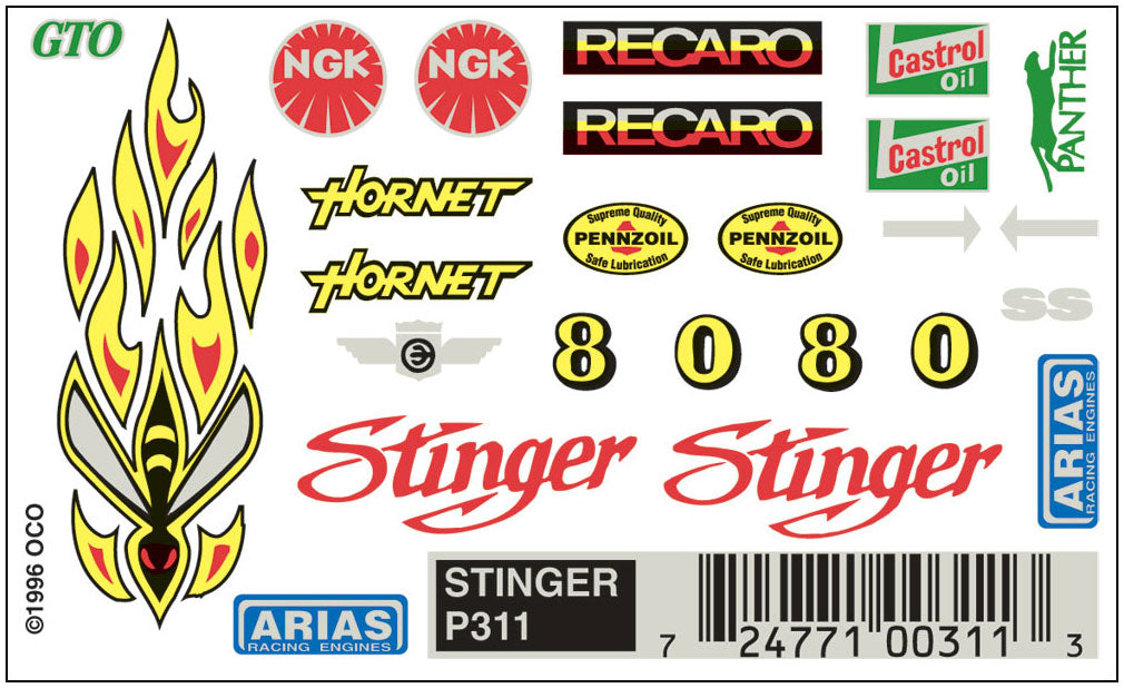 Pine Car Dry Transfer- Stinger