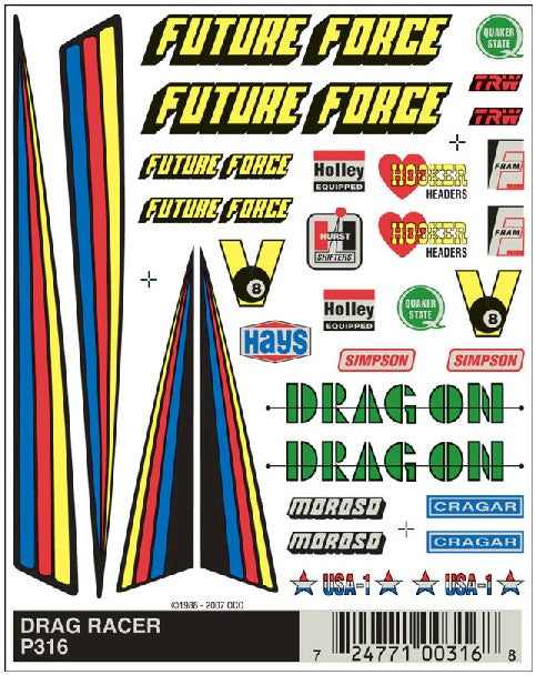 Pine Car Dry Transfer- Drag Racer