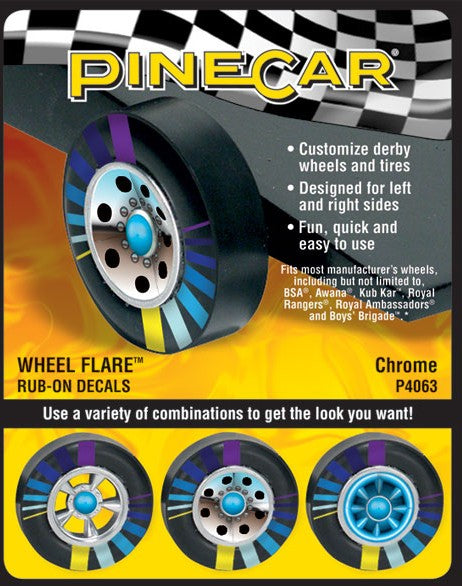 Pine Car Dry Transfer Wheel Flare Chrome