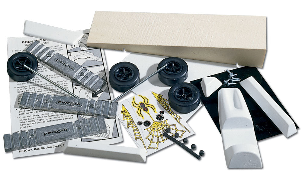 Pine Car Designer Kit w/Wedge Black Widow