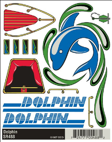 SailBoat Racer Dry Transfer Dolphin (D)