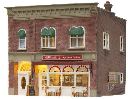 N Built-N-Ready Emilio's Italian Restaurant 2-Story Building LED Lighted