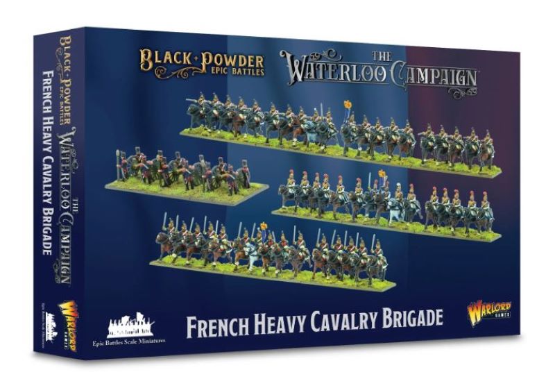 15mm Black Powder Epic Battles: Waterloo French Heavy Cavalry Brigade (55 mtd, 3 guns w/12 figs)