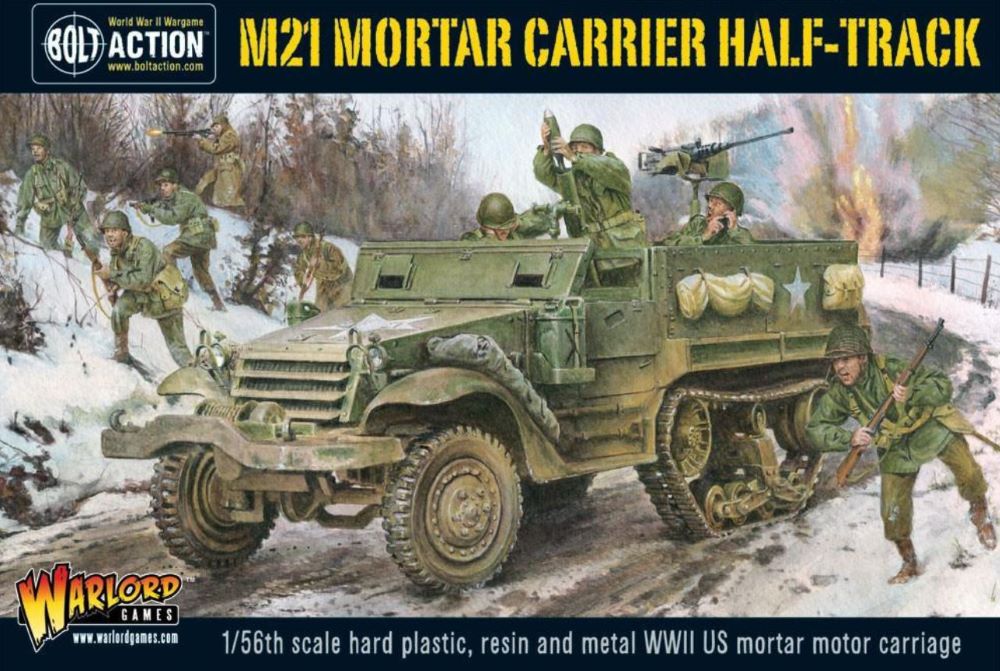 28mm Bolt Action: WWII M21 Mortar Carrier US Halftrack (Plastic w/Resin & Metal Parts)