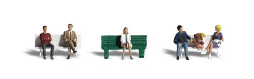 N Scenic Accents Bus Stop People (6 w/Bench)