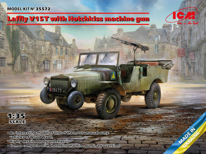 Plastic Military Vehicle Model Kit Laffly V15T with Hotchkiss Machine Gun