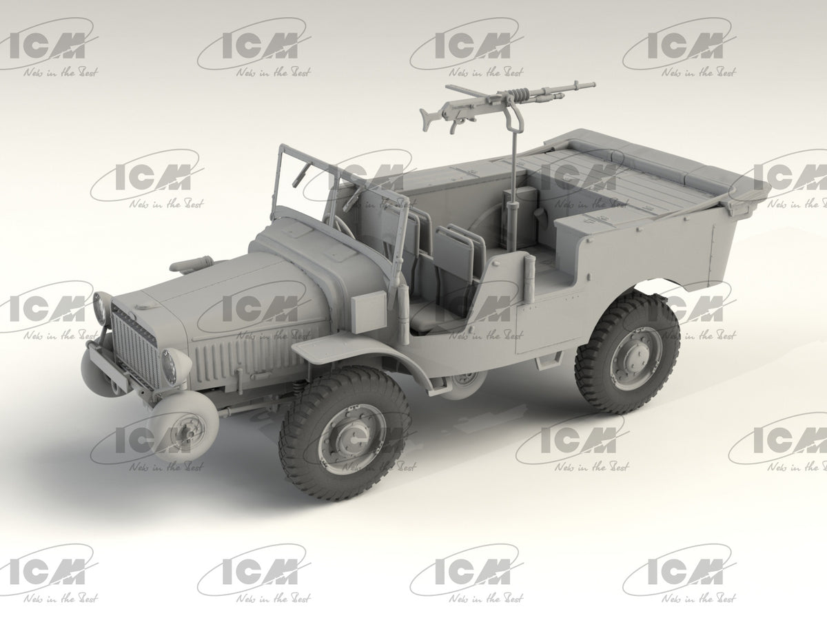 Plastic Military Vehicle Model Kit Laffly V15T with Hotchkiss Machine Gun