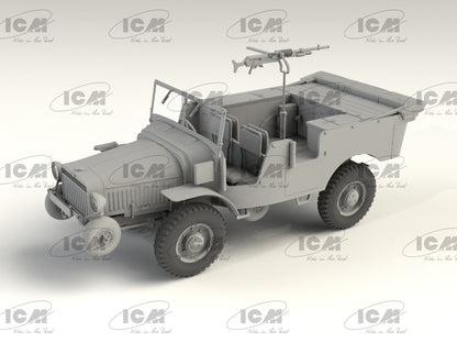 Plastic Military Vehicle Model Kit Laffly V15T with Hotchkiss Machine Gun