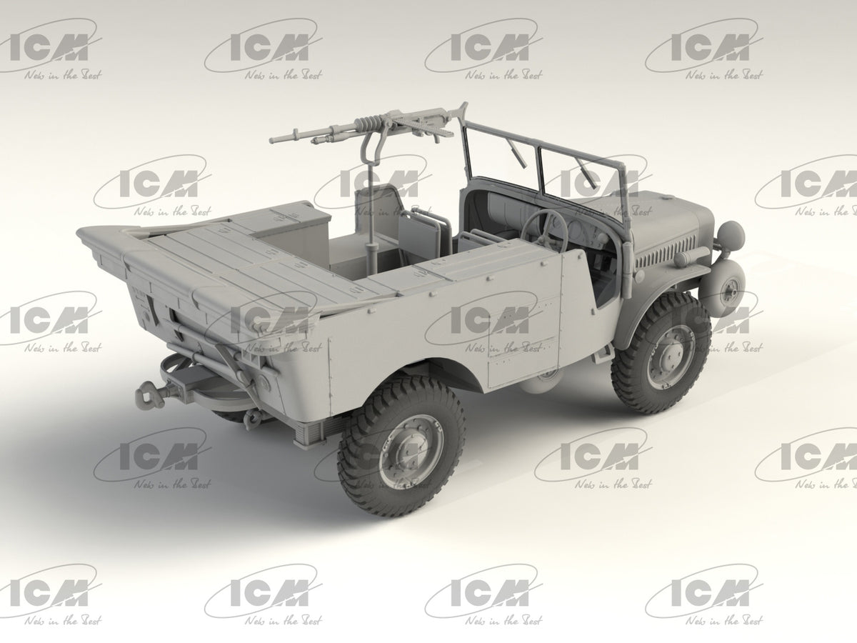 Plastic Military Vehicle Model Kit Laffly V15T with Hotchkiss Machine Gun