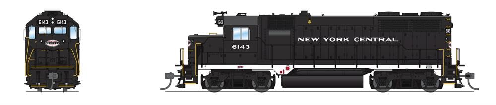 Broadway Limited 7540 EMD GP35, NYC 6143, Black w/White, Paragon4 Sound/DC/DCC, HO Scale
