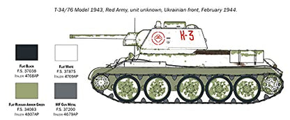 Italeri 7078S 1:72 T34/76 Mod. 43, Faithful Replica, Model Making, Crafts, Hobbies, Gluing, Plastic kit, Assembly
