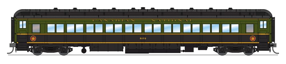Broadway Limited 6448 CN 80' Passenger Coach, Green & Black,ÃƒÆ'ââ‚¬š 2-Pack A, HO (Fantasy Paint Scheme)