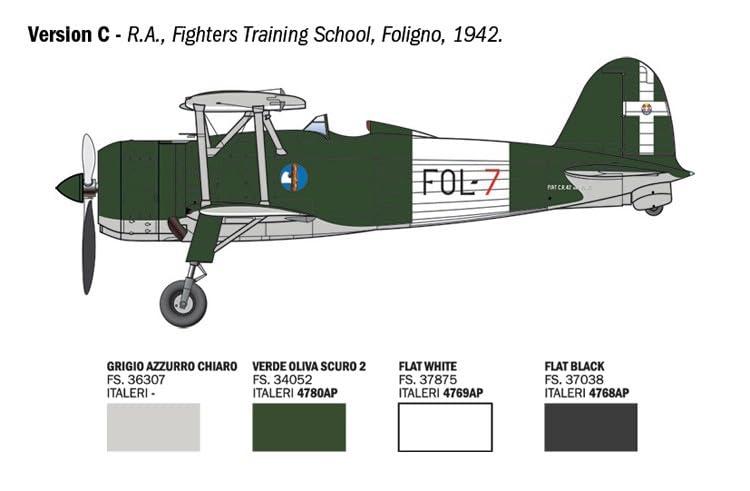 Italeri Fiat Cr.42 Falco Assault/Night Fighter 1:48 Diecast Model Kit