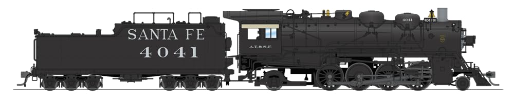 Broadway Limited 4761 ATSF 4000 Class 2-8-2, #4041, w/Road Pilot, Oil Tender, Paragon3 Sound/DC/DCC, HO Scale