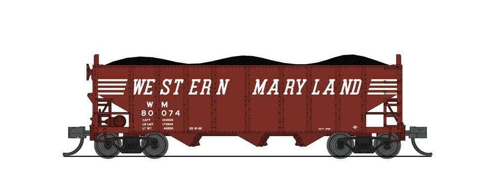 Broadway Limited 7156 3-Bay Hopper, WM, Oxide Red, Billboard Scheme, 2-Pack A, N