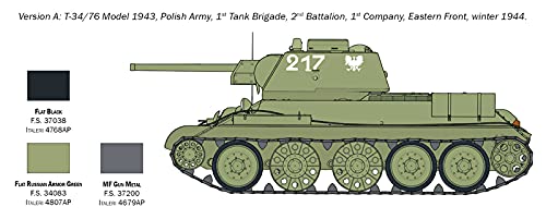 Italeri 7078S 1:72 T34/76 Mod. 43, Faithful Replica, Model Making, Crafts, Hobbies, Gluing, Plastic kit, Assembly