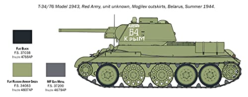 Italeri 7078S 1:72 T34/76 Mod. 43, Faithful Replica, Model Making, Crafts, Hobbies, Gluing, Plastic kit, Assembly
