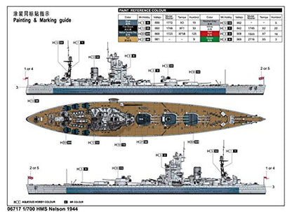 1/700 HMS Nelson British Battleship 1944