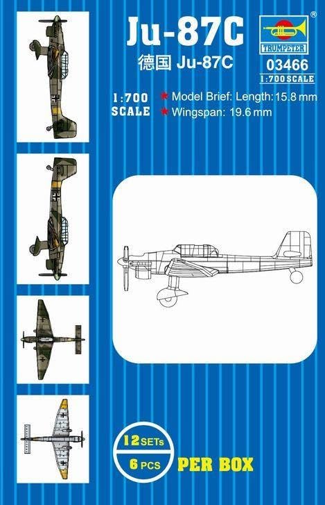 1/700 Ju87C Dive Bomber Set (12/Bx)